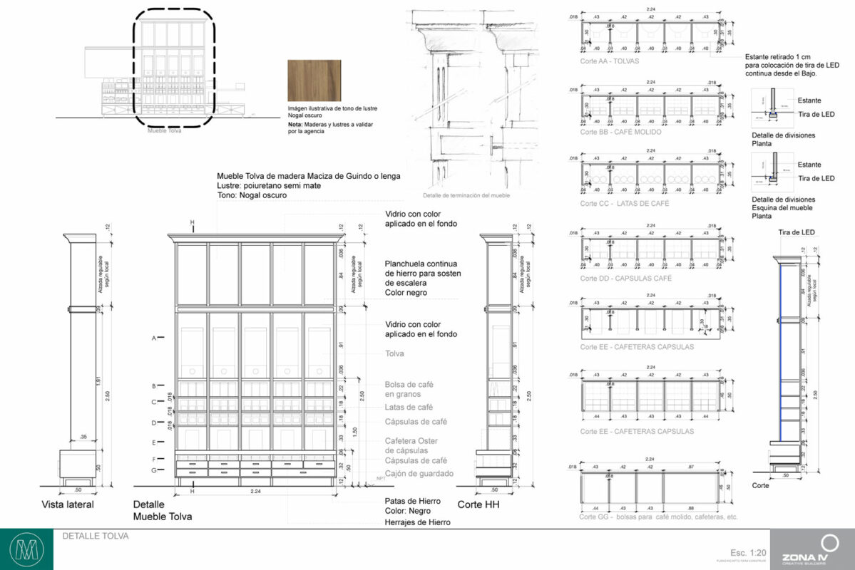 Elaboración Proyecto Arquitectónico para Café Martínez